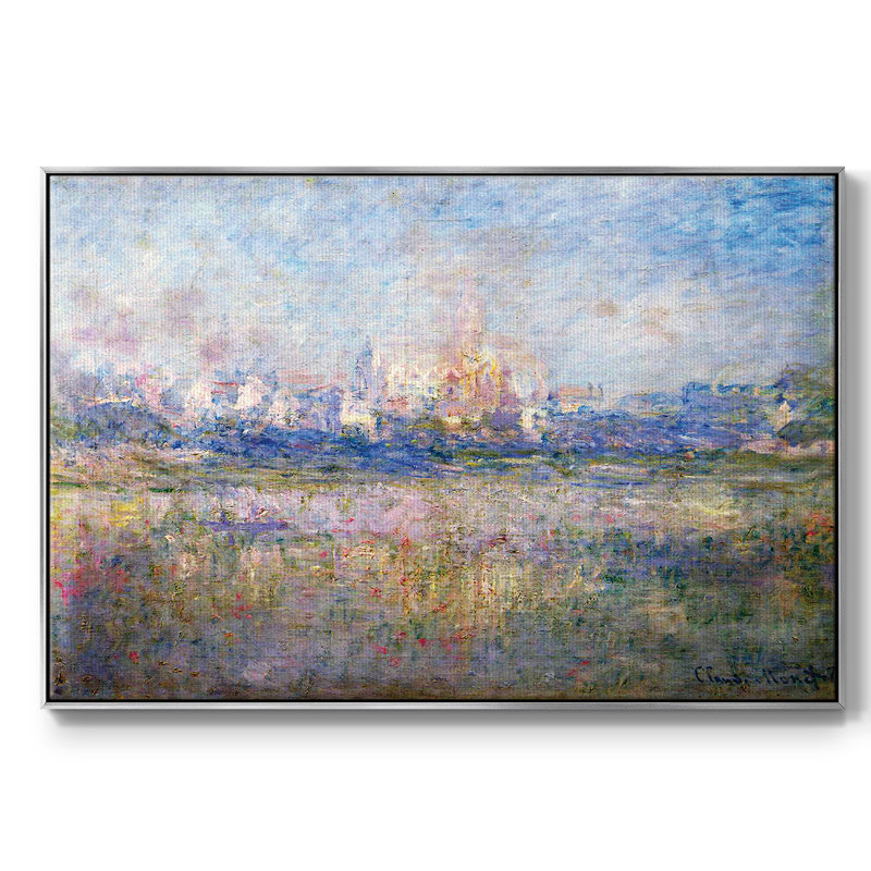 "Vétheuil dans le brouillard" par Monet, reproduction d'art sur toile, H 25 po x l 17 po x P 2 po, Argent