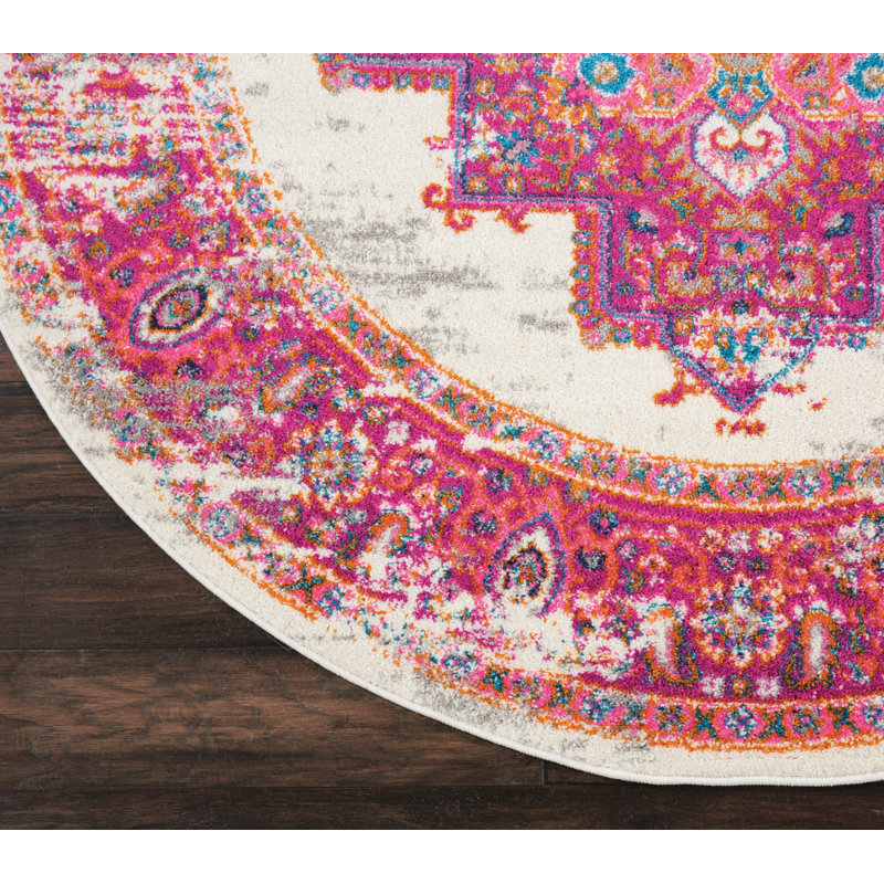 Tapis ivoire traditionnel Augusta, Rond 5 pi 3 po