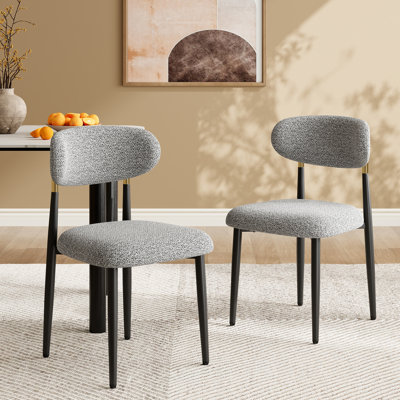 Upholstered Dining Chair Side Chair With Metal Frame