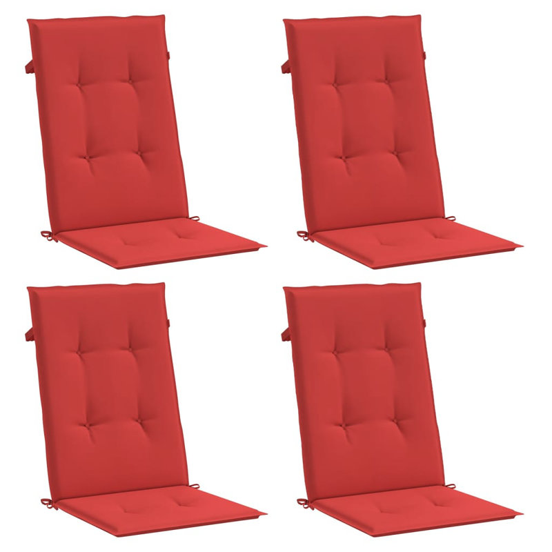 Ensemble de 4 coussins de chaise d'extérieur en polyester crème Highback, H 47,2 po x l 19,7 po x P 1,2 po, Crème