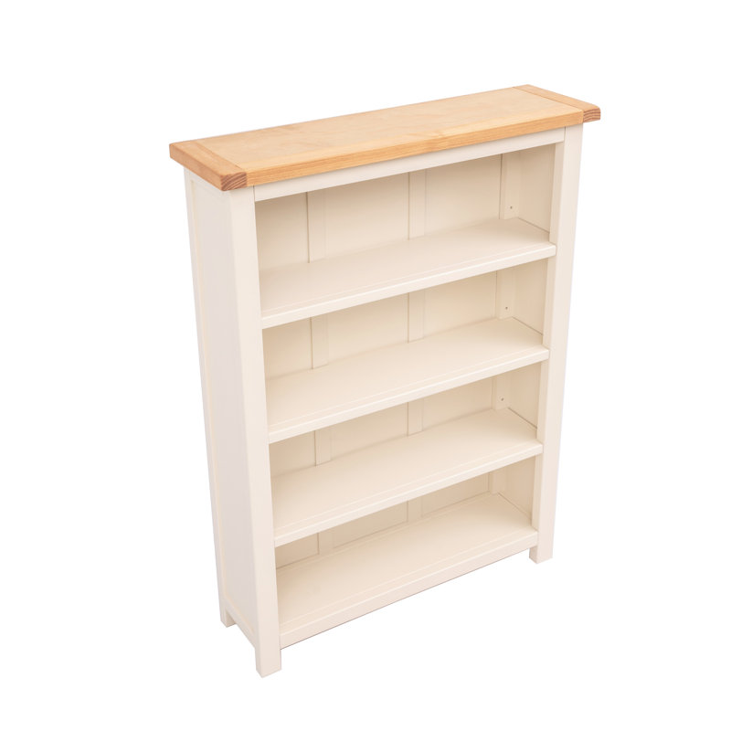 Venice 120cm H Standard Bookcase, (4 Shelves) 120cm H x 89cm W x 25cm D, White/Light Top