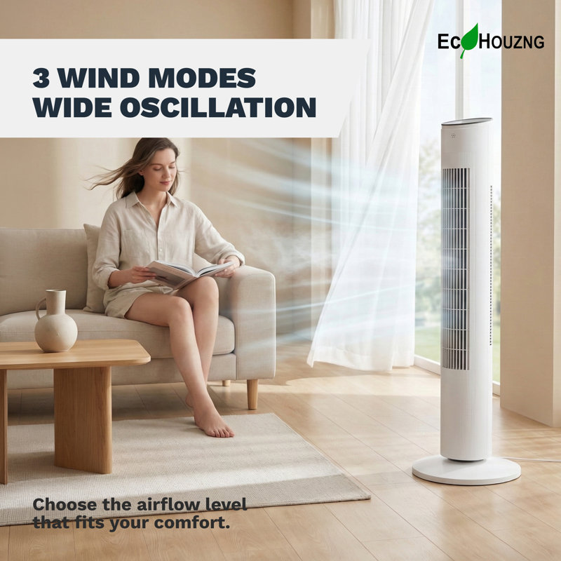 Ventilateur tour intelligent 40 "avec télécommande Ecohouzng