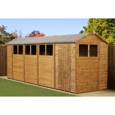 Modular Apex Garden Shed  18X6 With Windows