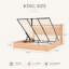 Lit plateforme de rangement King moderne en bois naturel avec tête de lit à panneaux horizontaux et barre de rangement intégrée-1255621076-1255621083