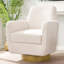 Chaise pivotante à 360 degrés - Lin de coton, salon de soutien ergonomique, chambre à coucher, chaise de bureau rembourrée de mousse blanche, tissu en lin de fabrication, pour la détente. Style moderne, blanc, rembourrage, fabrication.-1983871718