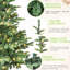 Arbre de Noël de 8 pi avec 500 pointes blanches chaudes, 1307 pe +, base en bois rustique pour les lumières artificielles de décoration intérieure festive, fête unique-72584359