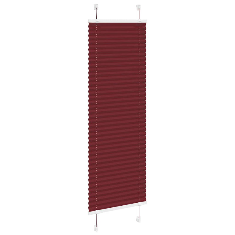 Room Darkening Pleated Shade, 40cmW x 100cmL, Bordeaux Red