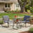 3-Piece All-Weather Breathable Fabric Outdoor Patio Bistro Conversation Set, 2 Padded Armchairs With Removable Washable Covers, 1 Anti-Scratch Small Side Table
