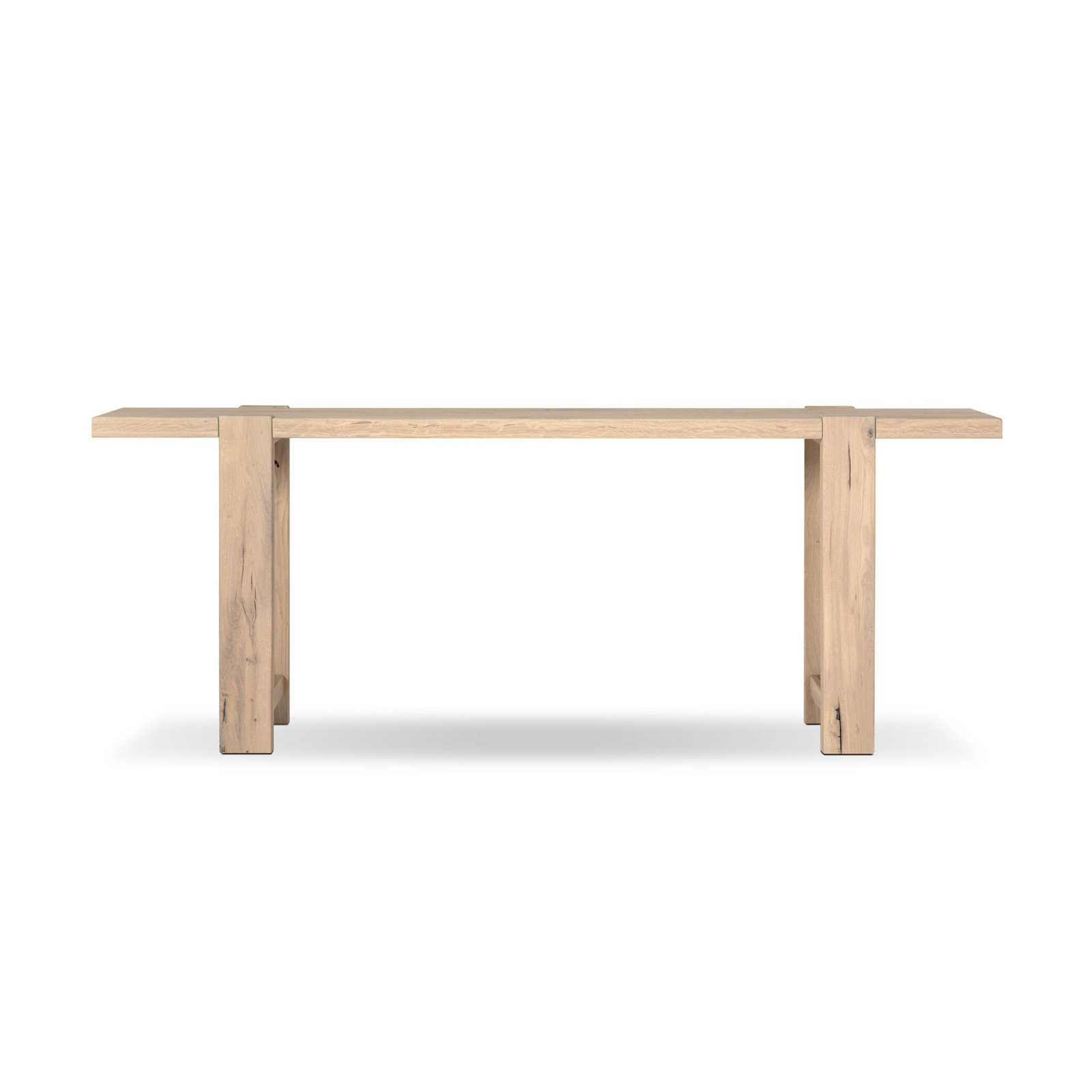 86" Console Table, Bleached Oak