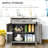 Farmhouse Sideboard Buffet Cabinet, Barn Door Coffee Bar Cabinet with Adjustable Shelf-833699423