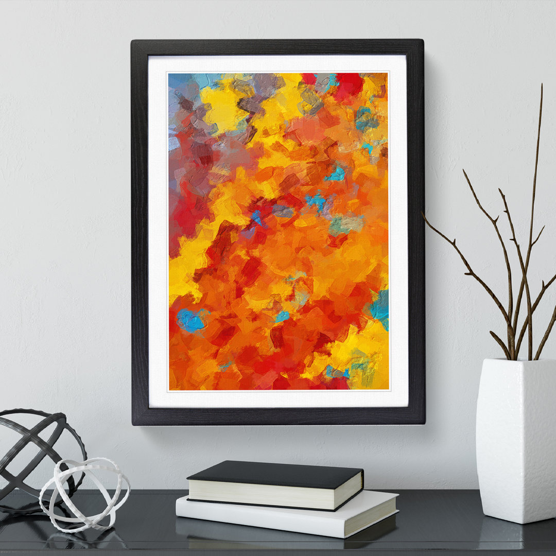 Flaming Skies Abstract - Framed Print