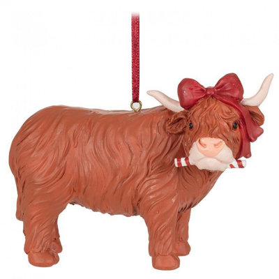 Festive Highland Cow Ornament