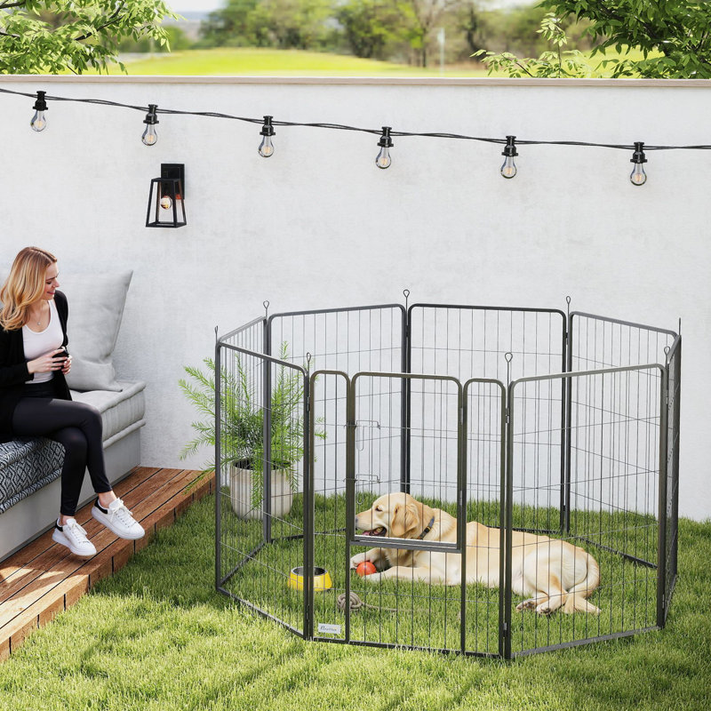 Steel Exercise Pen, 100cm H x 136cm W x 136cm D