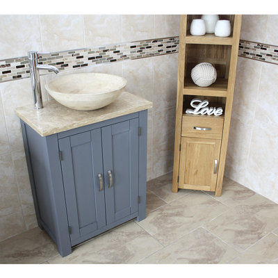 Roberge 650mm Single Bathroom Vanity with Vessel Stone Basin
