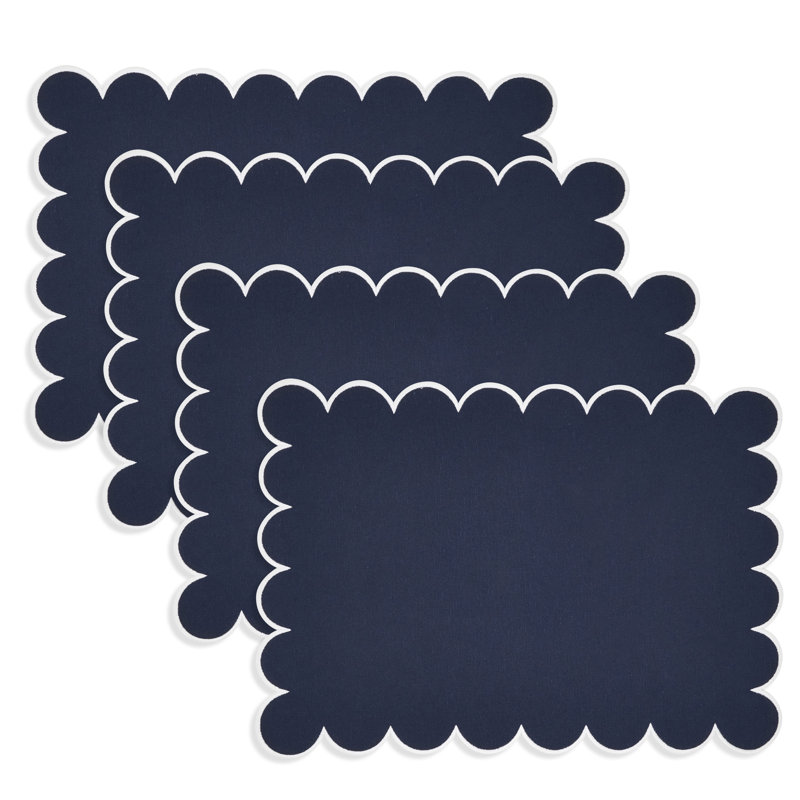 Napperons rectangulaires 100% coton Paddock, Marine