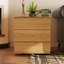 Table de bout moderne à 3 tiroirs 32,9 pouces de haut avec façade sans poignée, design compact et finitions multiples - Table de chevet ou armoire d'appoint polyvalente-1039137359