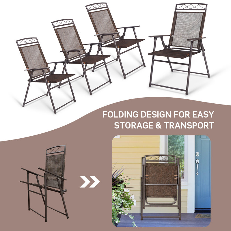 Foldable Outdoor Patio Dining Side Chair