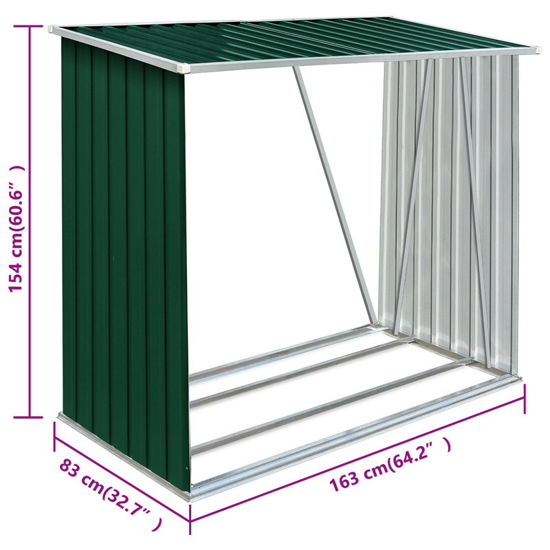 Schoodic 5.35 ft. W x 2.73 ft. D Galvanized Steel Lean-To Storage Shed, Green