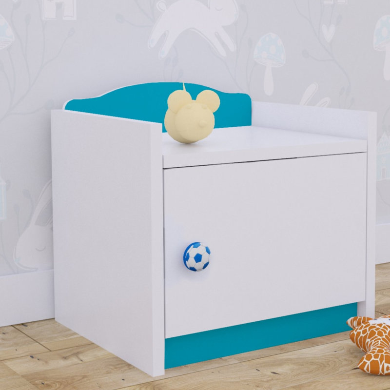 Baby Mix 1 Drawer Nightstand, Blue/White
