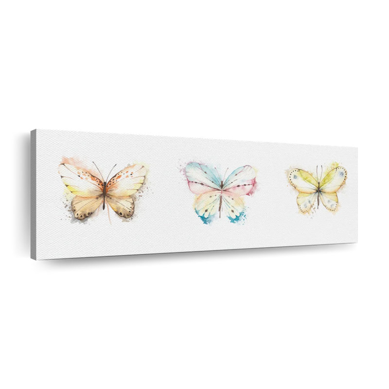 «Pastel Butterfly Group Smudge», reproduction sur toile, H 8 po x l 24 po x P 1 po