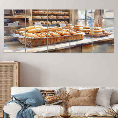 «French Cafe Baguette Boulangerie II», ensemble d'art sur toile French Cafe