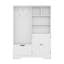 Arbre d'entrée multifonctionnel avec tablettes et tiroirs de rangement, armoire à chaussures élégante avec banc, portemanteau moderne avec crochets pour les entrées de couloir, blanc-2060510868
