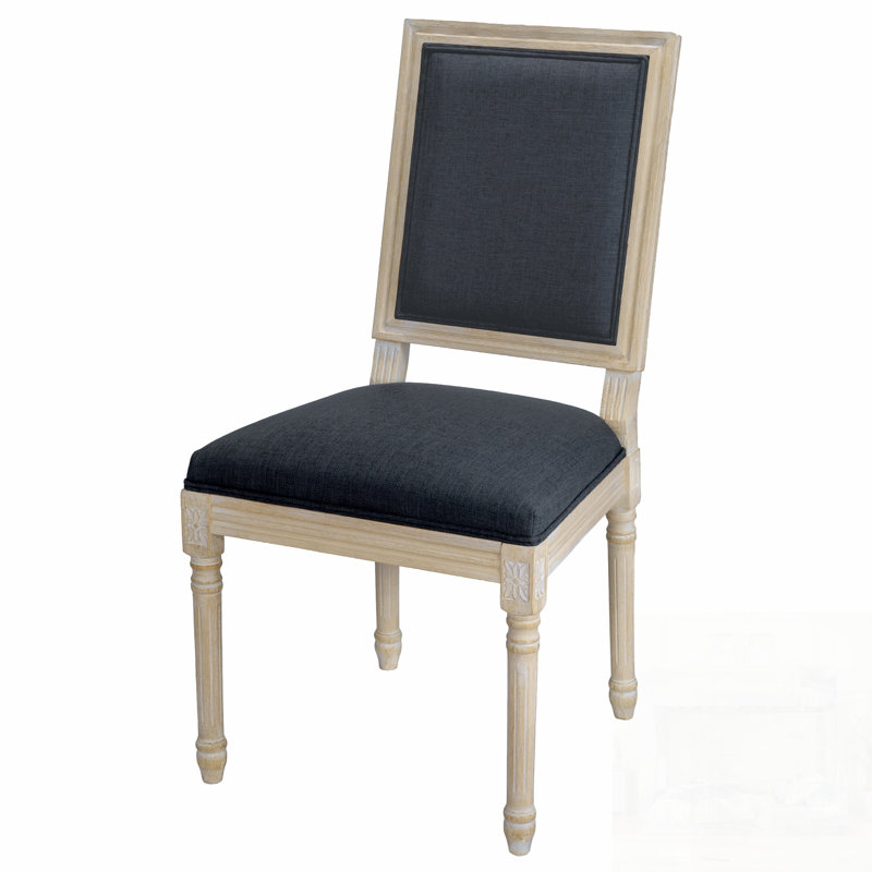 Ensemble de 2 chaises de salle à manger French Country, rembourrées avec dossier carré, tréfilées, découpables, démontables