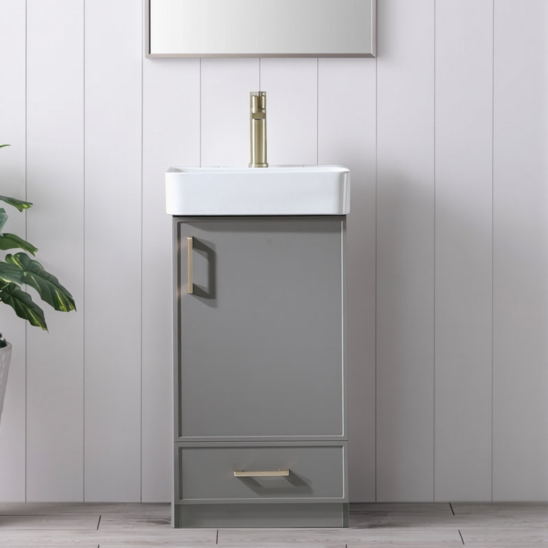 Ensemble de meuble-lavabo simple 18 po gris