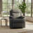 Dark Gray Manual Mini Recliner With A Fixed Base And Linen Fabric, Suitable For Small Spaces.-1154884925