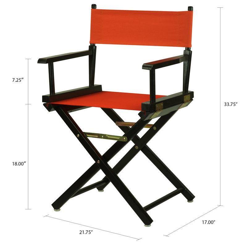 18" Folding Director Chair, Orange, Black