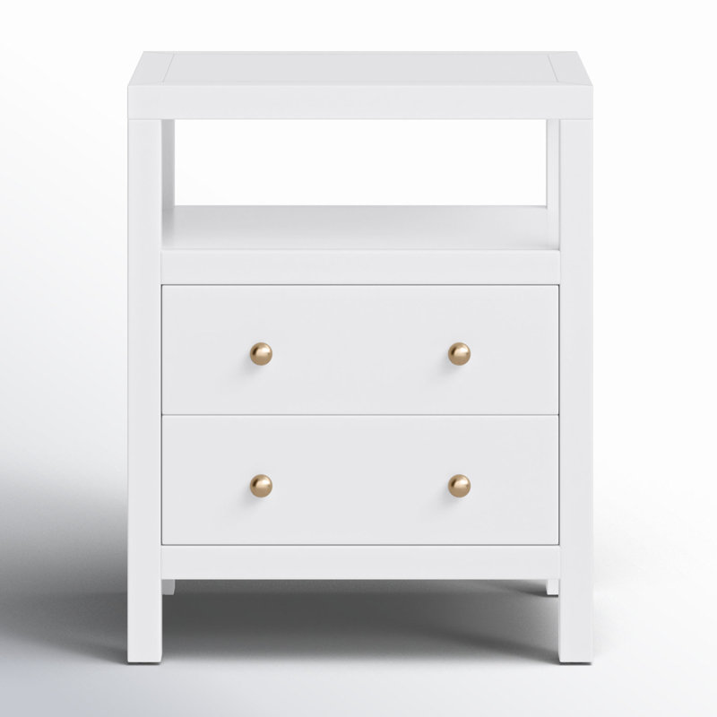 Nora 2-Drawer Nightstand, Smooth White