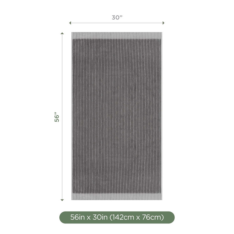 Branden Bath Towel, Sculpted Stripe Charcoal