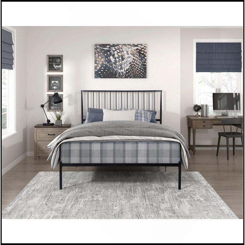 Mobilier de chambre à coucher 1pc, Lit double, Noir, noir, noir, noir