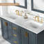 Plateau de meuble-lavabo double 61 po avec lavabo en pierre d'ingénierie Ceres