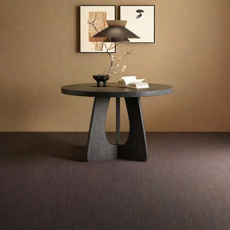 Table de salle à manger ronde unique en bois de frêne, H 29,53 po x L 39,37 po x l 39,37 po