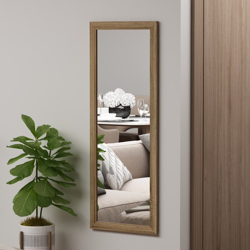Modern Wall-Mounted Mirror, 40 x 41.3 x 0.8 inches | 100% MDF with Ecological Flotal-E Glass | Stylish Solid Brown Finish, Scandinavian Design | Perfect for Entryway, Bathroom, or Living Room Decor
