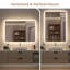 Bideford Lighted Plastic Framed Wall Mounted Bathroom Mirror in White-1828253677