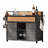 Tranquil 52.8"W Wicker Outdoor Grill Cart With Extended Table Top-1549010197