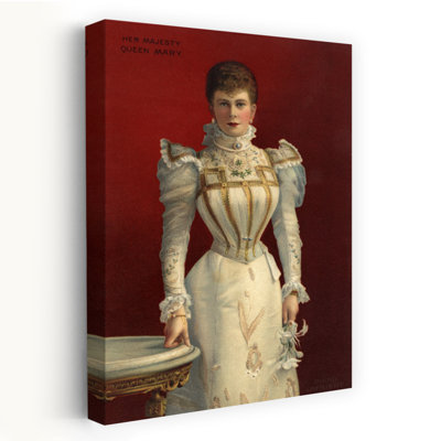 1890s PORTRAIT OF HER MAJESTY QUEEN MARY CONSORT OF KING GEORGE V OF ENGLAND LOOKING AT CAMERA by H. Armstrong Roberts - Wrapped Canvas Print