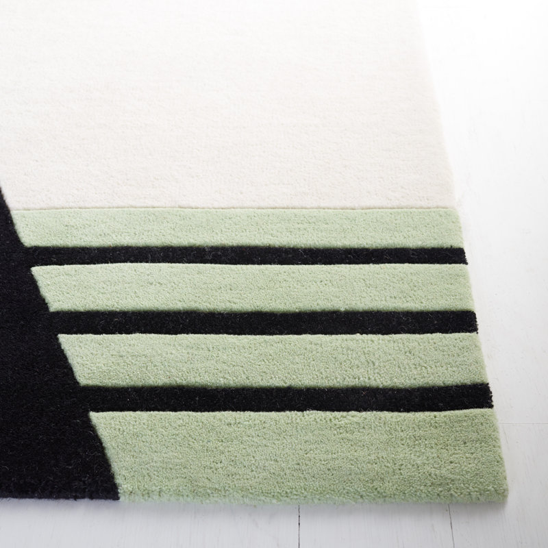 Tapis noir / vert Hina, Rectangle 3 pi x 5 pi