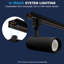 Rail d'éclairage sur rail Luxrit 6FT H, système de rail de type H 120V à circuit unique, compatible avec les têtes de rail H standard, rail de rail avec embouts, noir-133201628