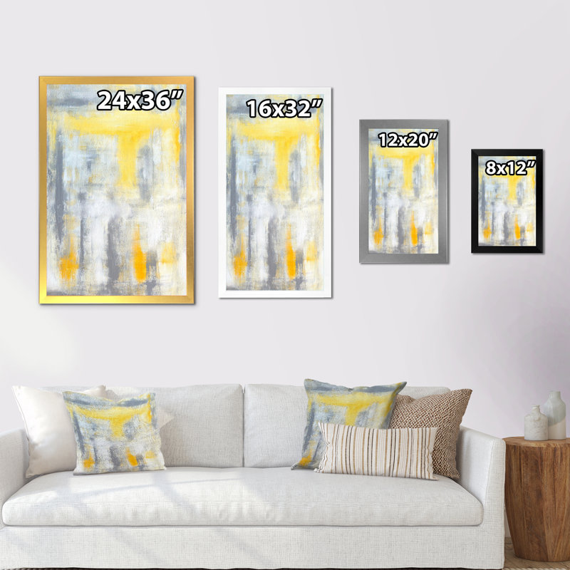 Art moderne gris et bleu II 2PT47715, H 36 po x l 24 po x P 1 po, Cadre noir