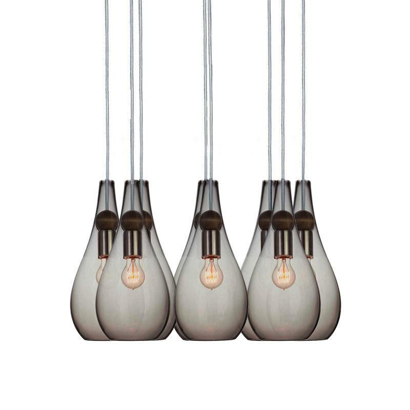 Earth 8 - Light Chandelier, Brushed Nickel, 24" H x 18" W x 18" D