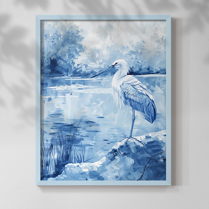 ANIMALS Series C - Impression encadrée de qualité supérieure - Prêt à accrocher - Aucun clou requis, Bleu, H 11 po x l 9 po