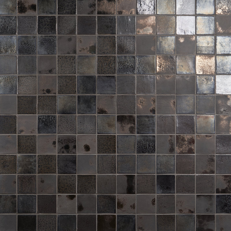 Carreau de terre cuite pour mur et plancher 3,93 po x 3,93 po Orion, Bronze / argent mélangé