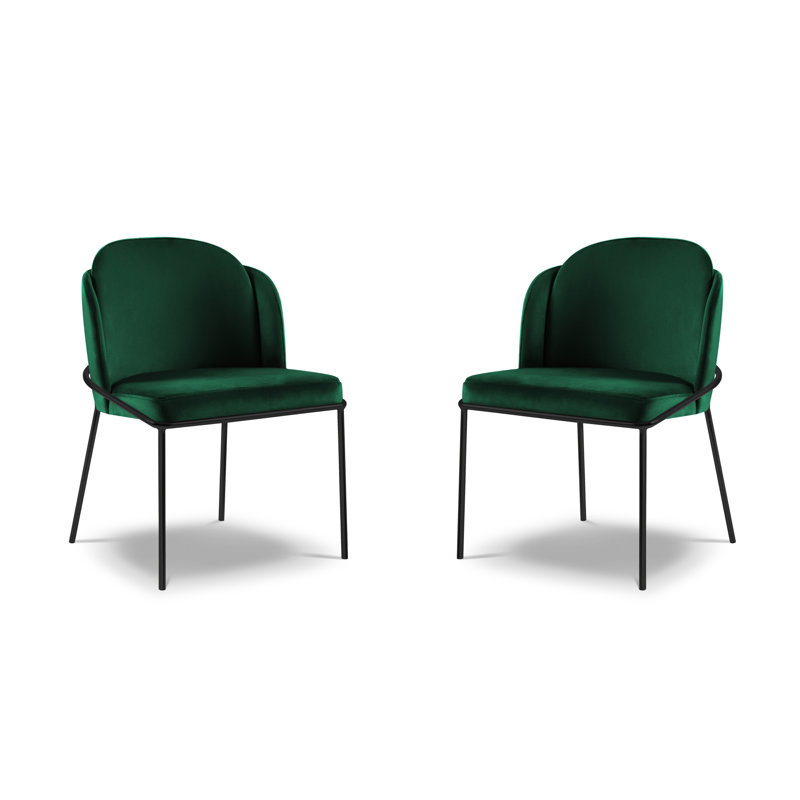 Alcie Upholstered Dining Chair, Bottle Green