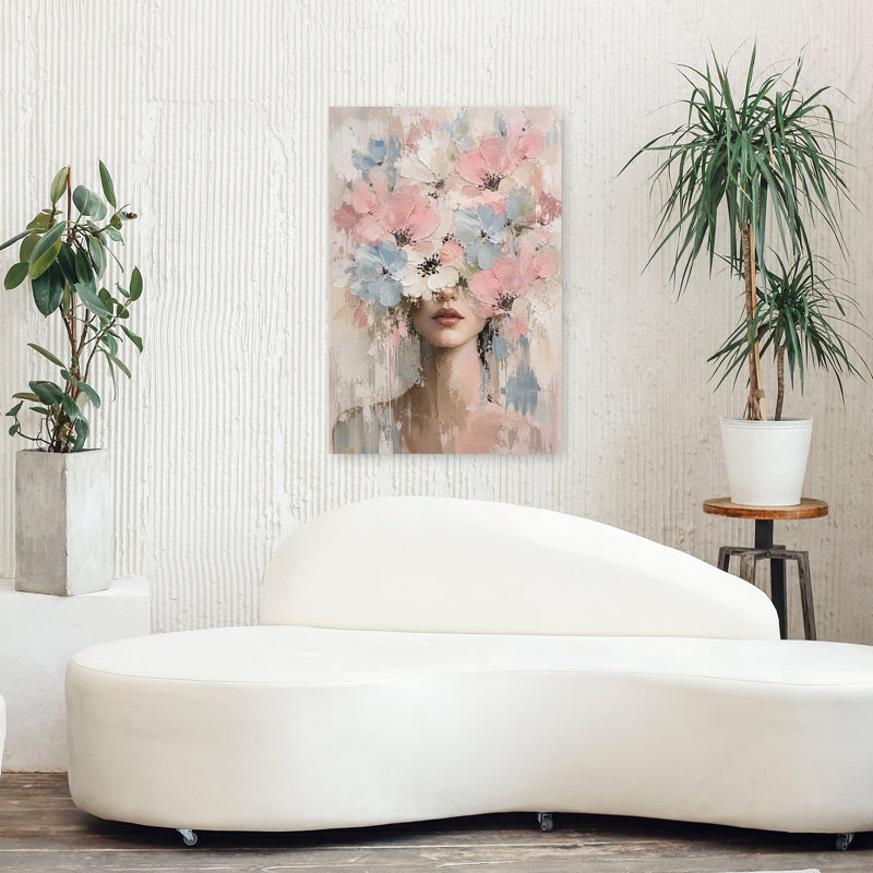 Dreamy Floral Beauty Abstract Contemporary Elegant Flower Portrait Wall Art Print, 91.44cm H x 60.96cm W