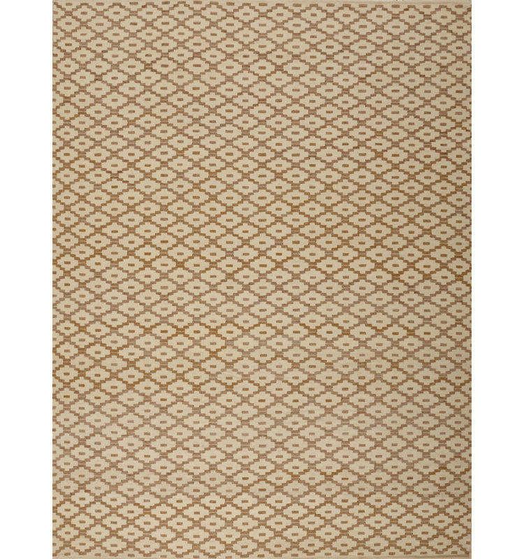 Tapis brun/beige handwoven à tissage plat