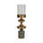 Pillar Holder with Sculptural Aluminum Body, Marble and Stone Base, Textured Glass Top, Glam Luxe Style, Contemporary Accent in Sleek Metal Design for Elegant Modern Decorative Display-89117356