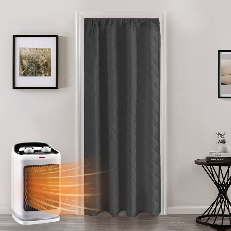Quilted Heavy Duty Window Door Curtain Winter Thermal Isolate Drape, Beige